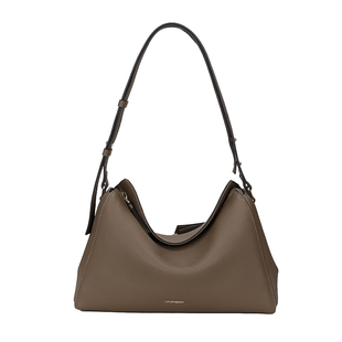 La pagayo/帕佳图头层牛皮通勤百搭枕头包单肩斜挎真皮hobo女包