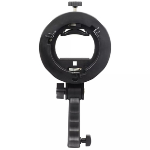 S2型卡盘方口圆口闪光灯转换宝荣卡口支架S形底座户外机顶灯反光伞柔光伞罩转接头摄影灯附件适用于神牛捷宝