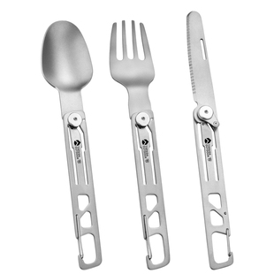 纯钛户外露营便捷餐具便携套装野餐钛金属刀叉勺子组合套装钛合金