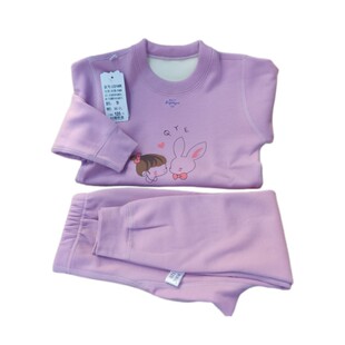 裿永儿童装冬新款儿童男女童加绒加厚保暖打底衫加厚保暖上衣裤