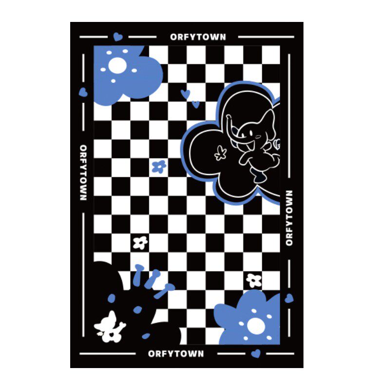 黑白棋盘格法兰绒毛毯四季通用