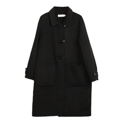 西町村屋气质百搭盘扣羊毛大衣