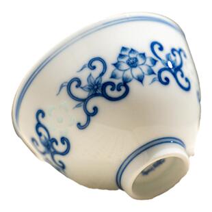 富玉陶瓷景德镇手工青花玲珑盖碗茶具套装功夫茶公道杯送礼品盒装