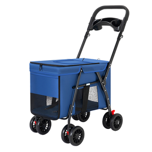 宠物推车一键折叠狗狗猫咪外出小推车轻便可折叠中小型犬手推车