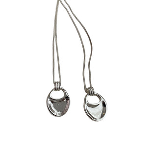 RTEP 小众款铜镀银马鞍包项链ins博主简约百搭马吉拉感长款毛衣链