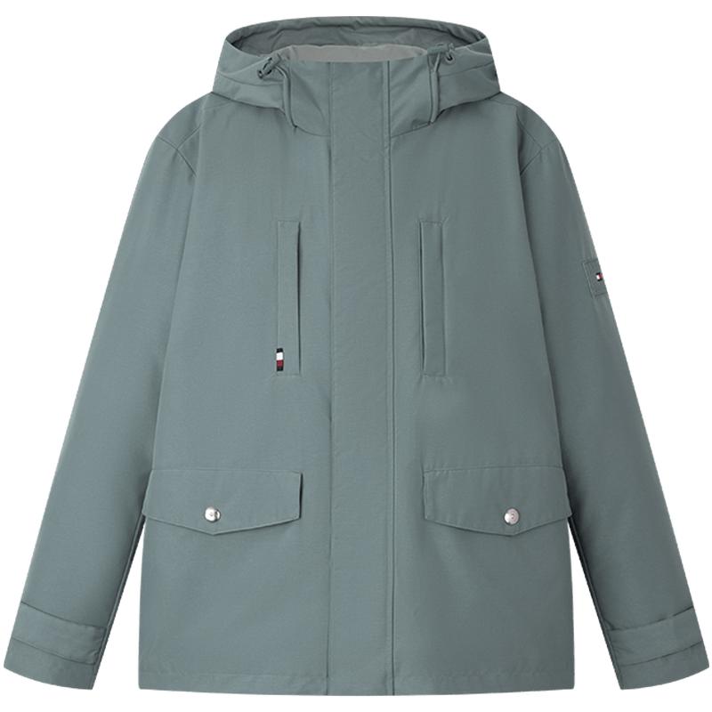 Tommy男装三合一连帽派克羽绒服