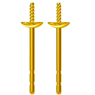 18K金耳钉配件耳环耳钉托空托耳拖d材料镶嵌珍珠耳针底托空耳托