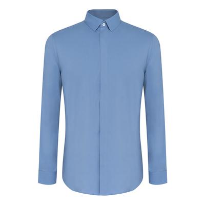 BONI/堡尼春夏新品商务长袖衬衫修身净色时尚男休闲衬衣GN269061A