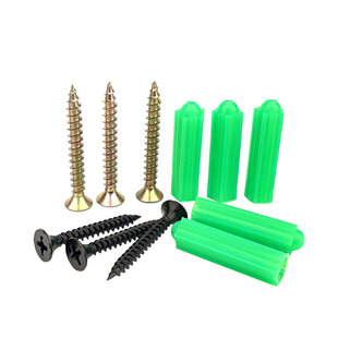 绿色尼龙涨塞胶粒膨胀螺丝塑料膨胀管螺钉胶塞自攻螺钉套装φ6mm8