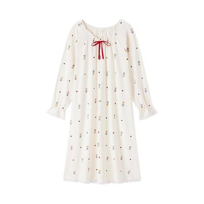 BE抗菌纯棉泰迪熊联名睡裙女秋