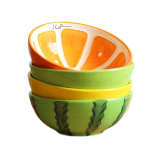 创意水果西瓜碗碟套装可爱卡通家用儿童沙拉吃饭碗菜盘子好看餐具