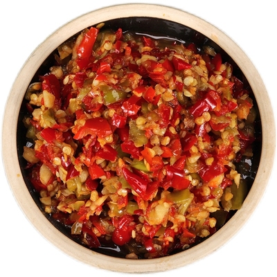 青红无油剁辣椒超下饭蒜蓉