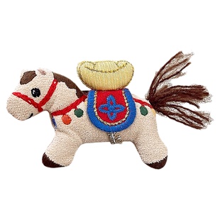 本命年可爱布艺小马胸针女新年氛围感配衣服帽子装饰别针胸花饰品