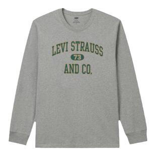 Levi's李维斯男士美式休闲校园风复古印花纯棉宽松套头长袖T恤