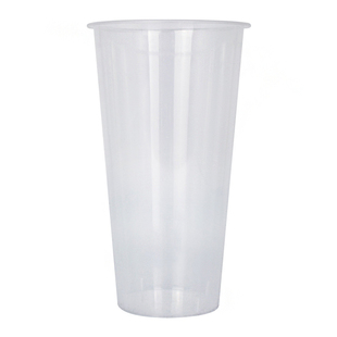 一次性90口径加厚奶茶杯透明磨砂注塑杯果汁冷热饮耐高温粥杯