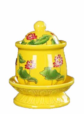 莲花杯富安彩绘陶瓷供水杯低价