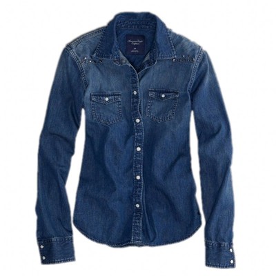 美国鹰纯棉西部风牛仔衬衫