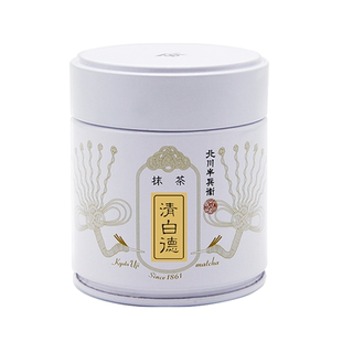 北川半兵卫抹茶粉薄茶点茶直冲饮泡水国产抹茶粉清白德罐装40g
