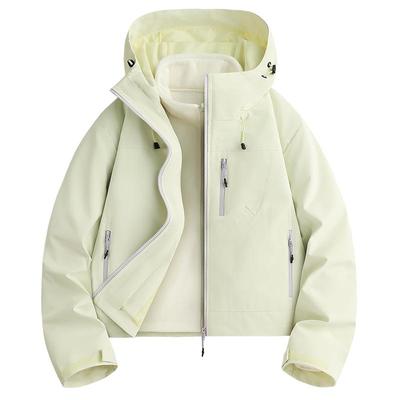 稻草人短款冲锋衣女士2025新款秋冬户外防风防水小个子三合一外套