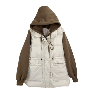 300斤特大码设计感拼接设计棉衣