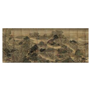 清 袁耀 蓬莱仙境图十二条屏横幅挂画国画高清微喷复制装饰画临摹