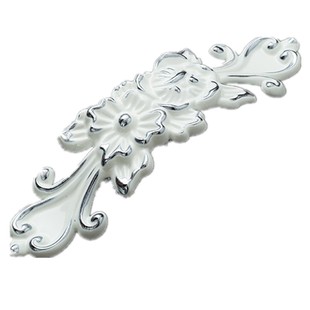 玫瑰花攒锦簇拉手欧式橱柜抽屉拉手烤漆象牙白拉手衣柜门把手