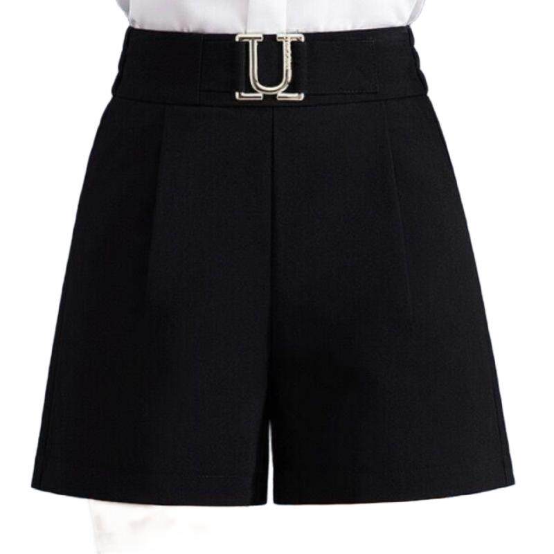 西装冰丝短裤女夏季新款高腰直筒a字外穿裤显瘦百搭休闲阔腿裤子
