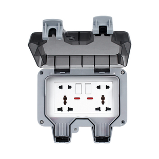 户外防水插座 明装2二开十孔双五孔家用浴室院子电源插座室外防雨