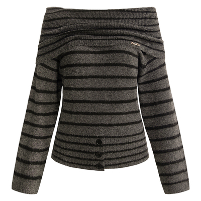 UNIFREE条纹法式毛针织衫