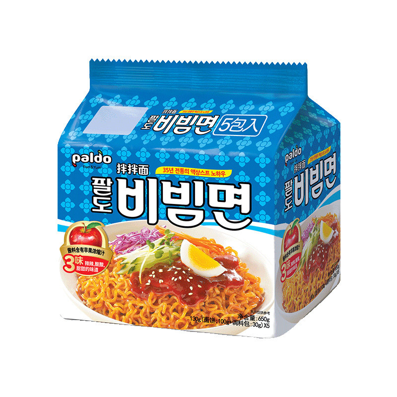 韩国进口八道paldo苹果酱干拌面方便面韩式凉面懒人速食泡面拉面