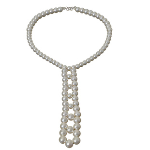 复古轻奢长款编织珍珠领带项链女小众高级感长款毛衣锁骨链配饰