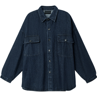 无谓韩式文艺2025秋季新款女装宽松慵懒翻领休闲气质牛仔外套女