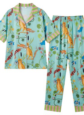 七分袖宽松睡衣女家居服可外穿