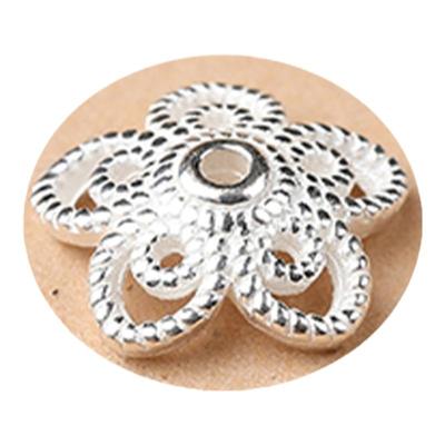 S925银素银镂空花托隔片