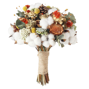 木棉花新娘结婚礼手捧花束干花家居装饰摆件插花生日送花领证拍照