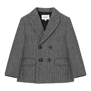 【清仓】RBIGX瑞比克童装冬季新款男女童休闲百搭双排扣羊毛西服