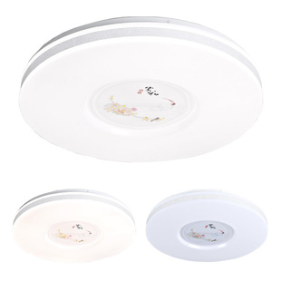 灯罩外壳罩 圆形卧室亚克力铁底盘不带灯圆形新中式时尚吸顶灯具