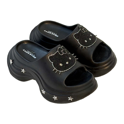 三丽鸥正版授权凯蒂猫厚底拖鞋一字拖女夏外穿增高防滑百搭可爱萌