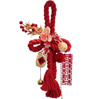 万字结挂饰结婚门把手装扮