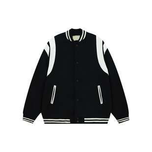 【限时价】橘子树在哪儿学院风拼接棒球服外套秋季情侣款夹克上衣