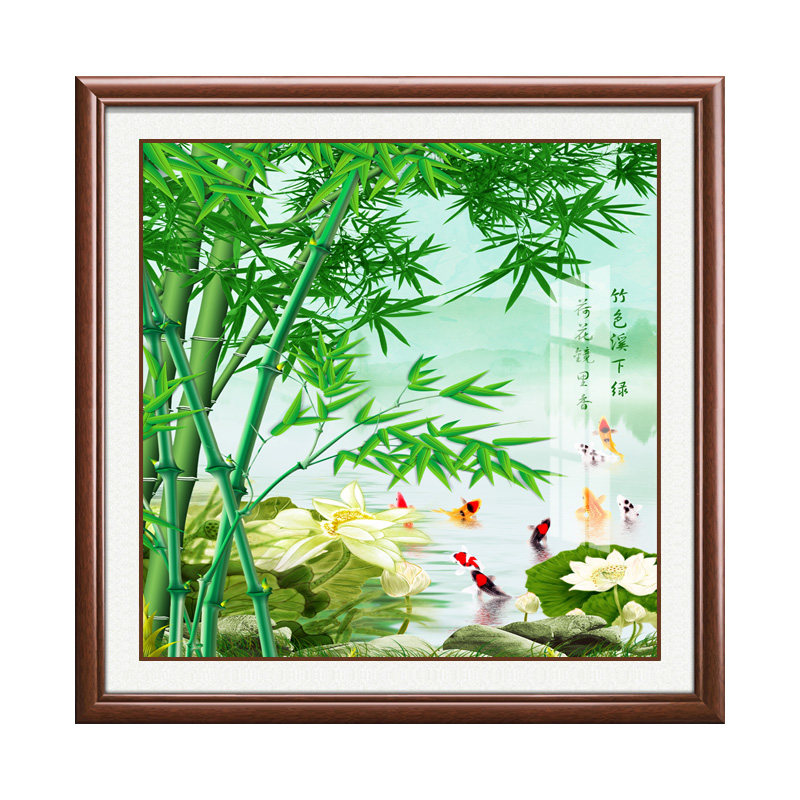 竹报平安风水画简约客厅玄关挂画