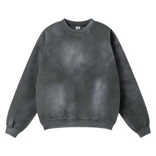 个性街头宽松oversize落肩袖喷马骝加绒332G重磅垂感卫衣运动套装