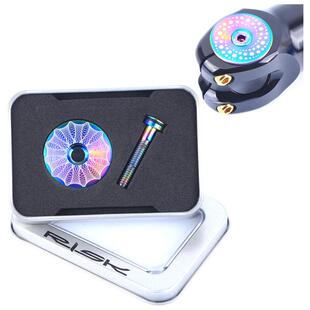 RISK 钛合金山地车公路小轮自行车28.6mm前叉碗组盖螺丝把立盖套