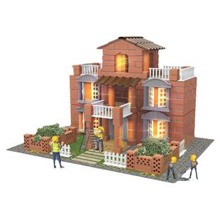泥瓦匠DIY小屋建筑别墅仿真迷你砖块拼装儿童砌墙建房盖房子玩具
