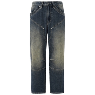 CHINISM丨伐木工装牛仔裤男秋季新款美式复古男士直筒宽松休闲裤