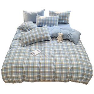 水洗被套单件150x200x230学生宿舍单人非全棉纯棉被罩三件套被单3