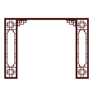东阳木雕新中式隔断实木花格镂空客厅电视背景墙仿古门窗木格栅