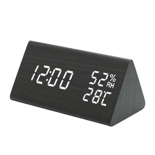时尚LED创意闹钟 夜光静音电子表学生床头钟卧室座钟台钟温湿度计
