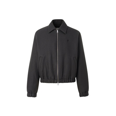 AMIPARIS翻领羊毛长袖夹克外套