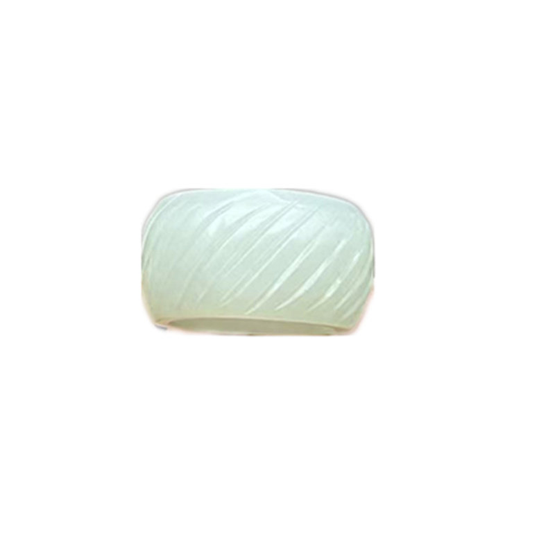 和田玉戒指扳指青白玉时来运转